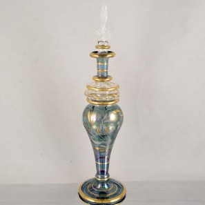 Egyptian Glass Perfume Bottle - Blue Green