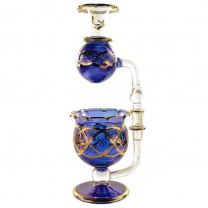 Egyptian Hand Blown Glass Oil burner - Blue