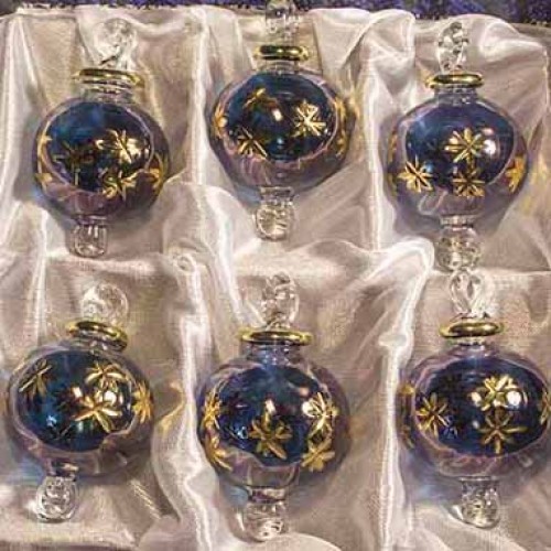1 6 Blown Glass Egyptian Christmas Ornaments Set Of 6 Ornaments