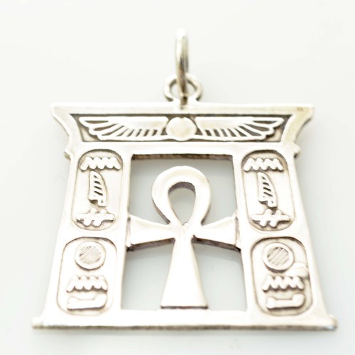 Ankh Temple Silver Pendant